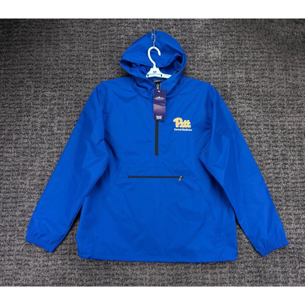 PITT Panthers Dental Medicine Windbreaker Mens Large Blue 1/4 Zip Workwear NWT